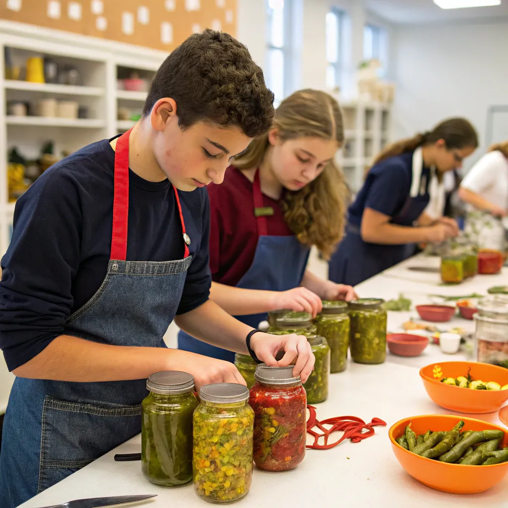 Students at a Pickling Workshop